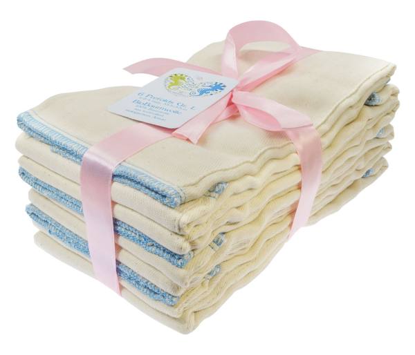 Blümchen Prefold 6 Stück BioBaumwolle Twill Größe L